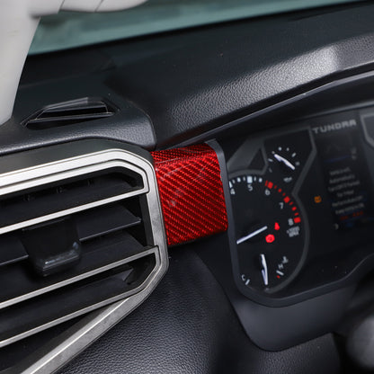 Red Real Carbon fiber Interior Dashboard Cover Strip Trim For Toyota Tundra 22+ 10