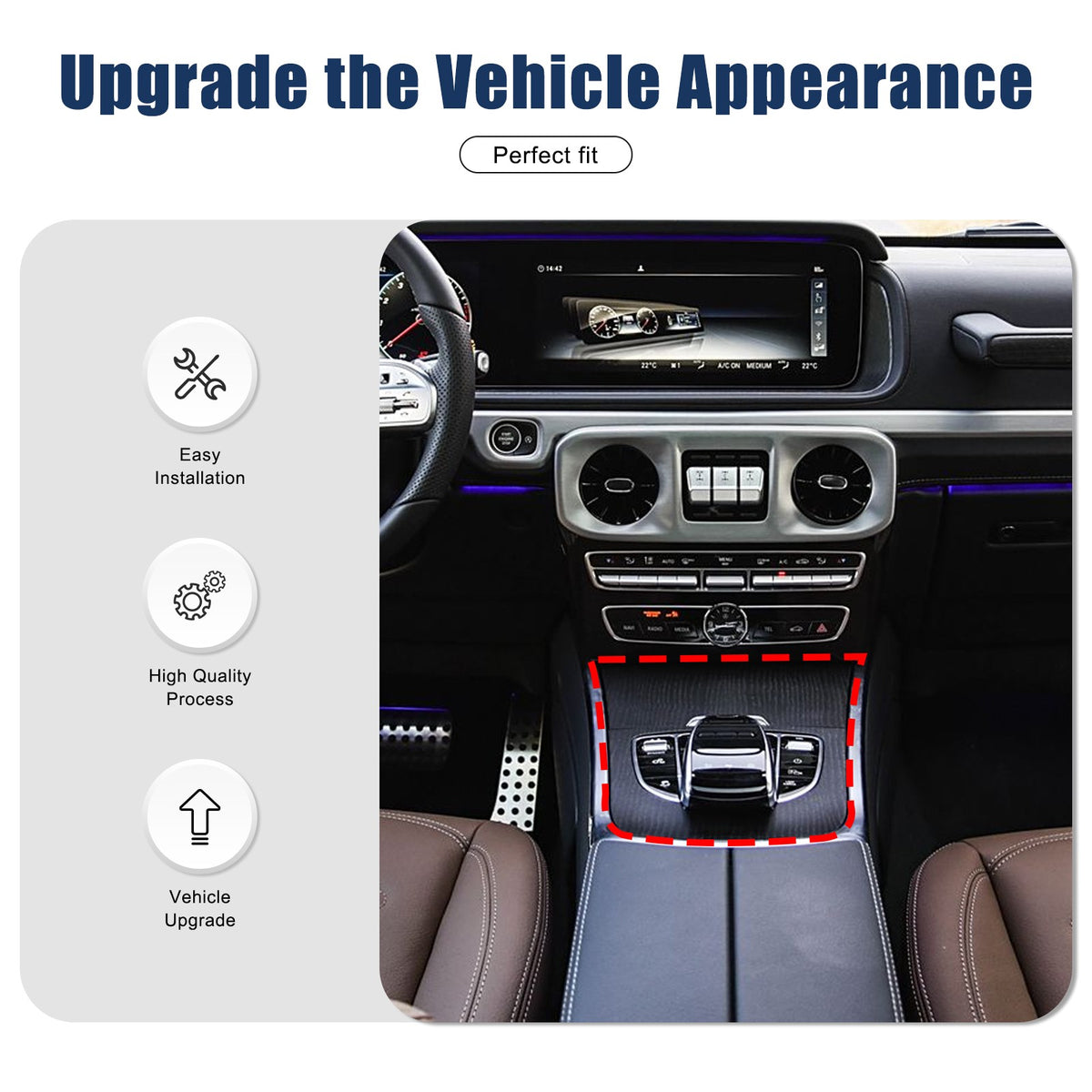 Rolls-Royce Real Carbon Fiber Center Panel Trim For Benz G-Class W464 2019-24 6