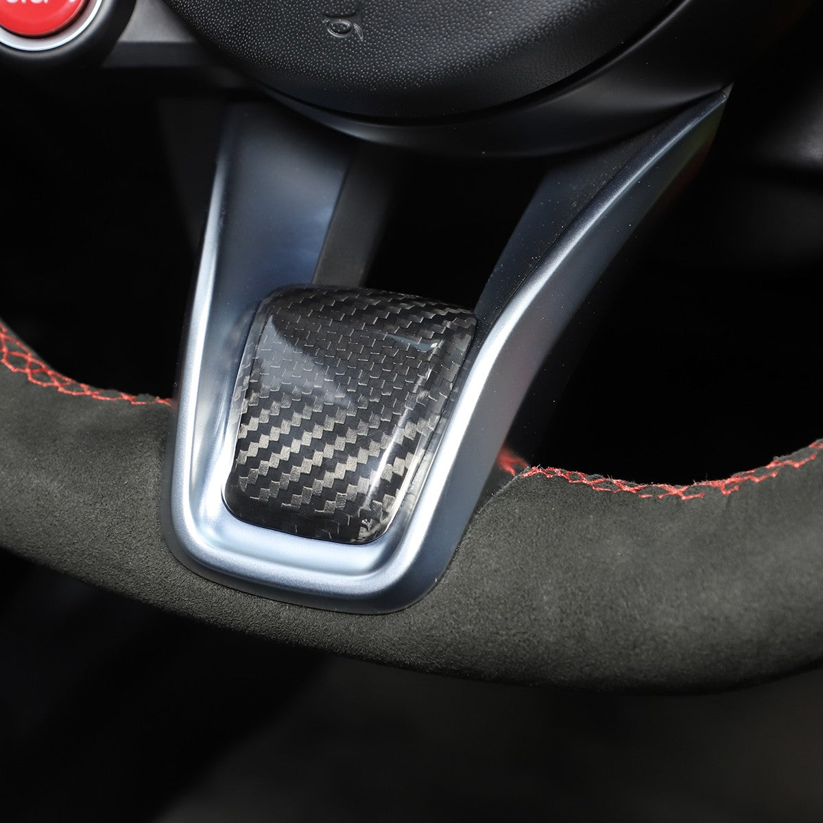 Real Carbon Fiber Steering Wheel Trim Base Kit for Alfa Romeo Tonale 2023-24 US 17