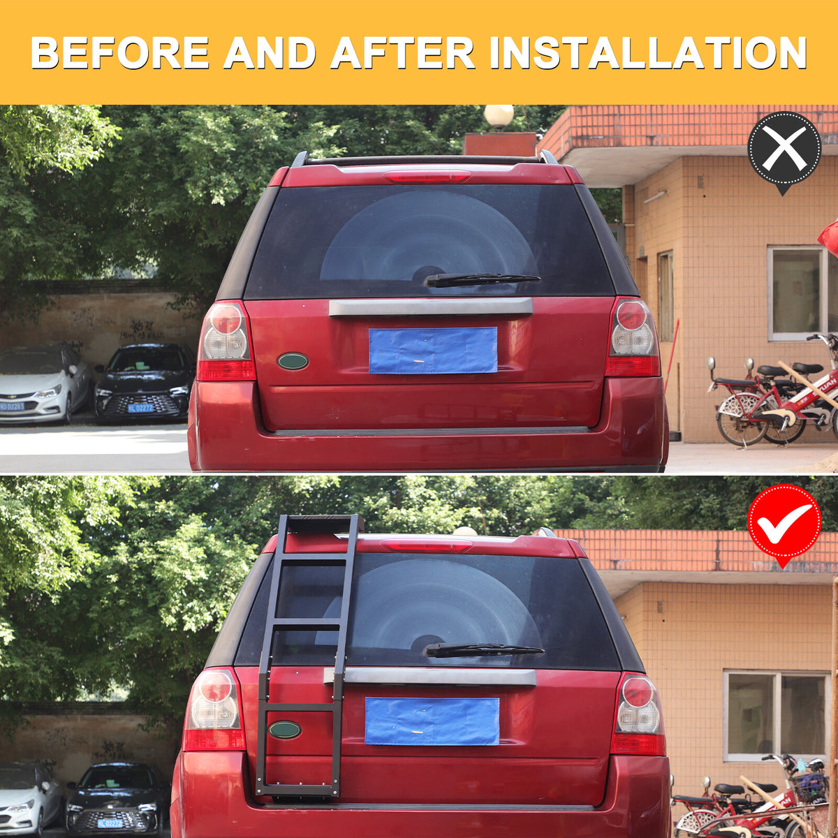 Off-Road Rear Hatch Tailgate Ladder For LR Freelander 2 LR2 L359 2007-15 US 9