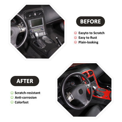 Red ABS Center Console Car Gear Shift Panel Cover Trim For 2005-2013 Corvette C6 2