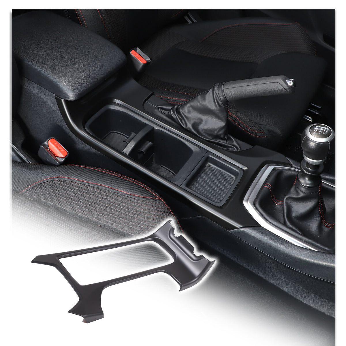 Matte Black Center Console Gear Shift Cup Holder Trim for Subaru WRX VB MT 22-24 1