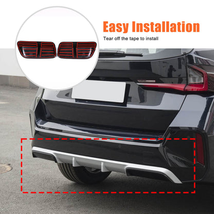 Piano Black Rear Lower Bumper Side Spoiler Trim For BMW X1 U12 23+ Sport US 20