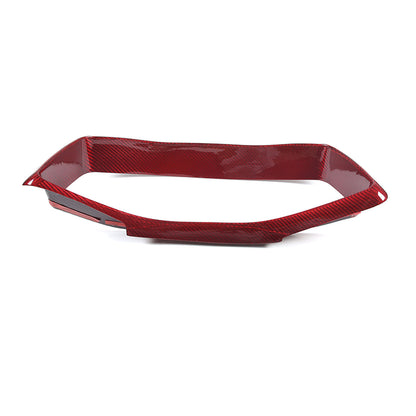 Red Carbon Fiber Instrument & Waterfall Wireless Charger Cover For Corvette C8 12