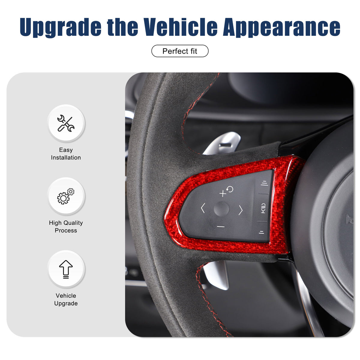 Red Real Carbon Fiber Interior Exterior Conosle Trim Cover For Lotus EMIRA 21-25 72