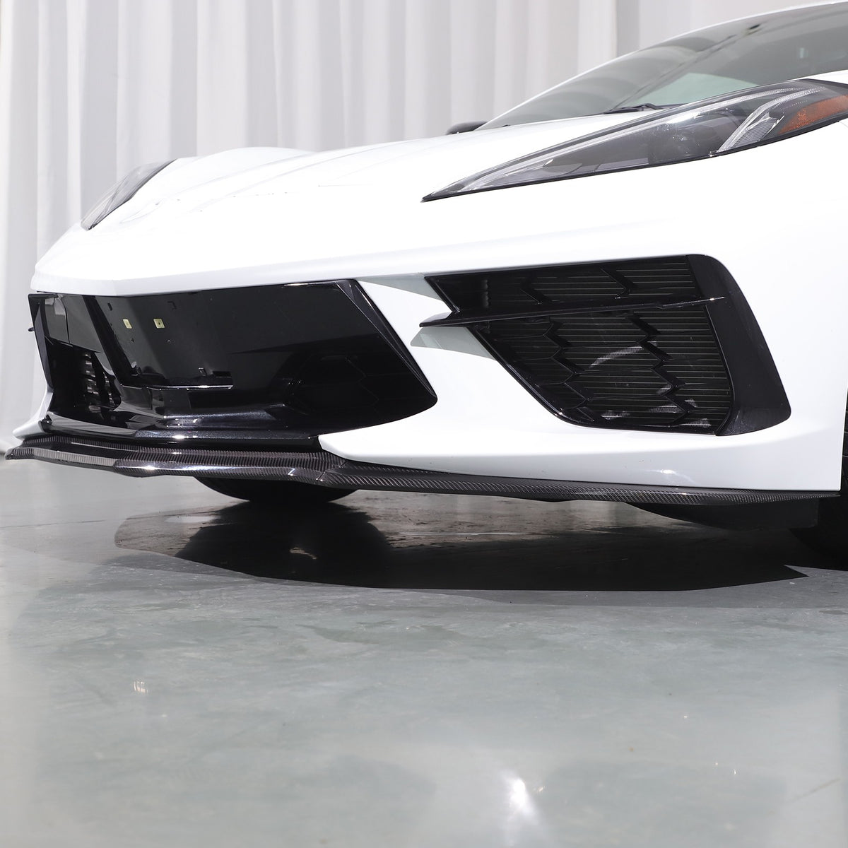 Real Carbon Fiber Front Bumper Lip Splitter For 20-26 Corvette C8 Z51 Stingray 7