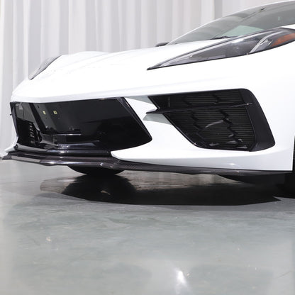 Real Carbon Fiber Front Bumper Lip Splitter For 20-26 Corvette C8 Z51 Stingray 7