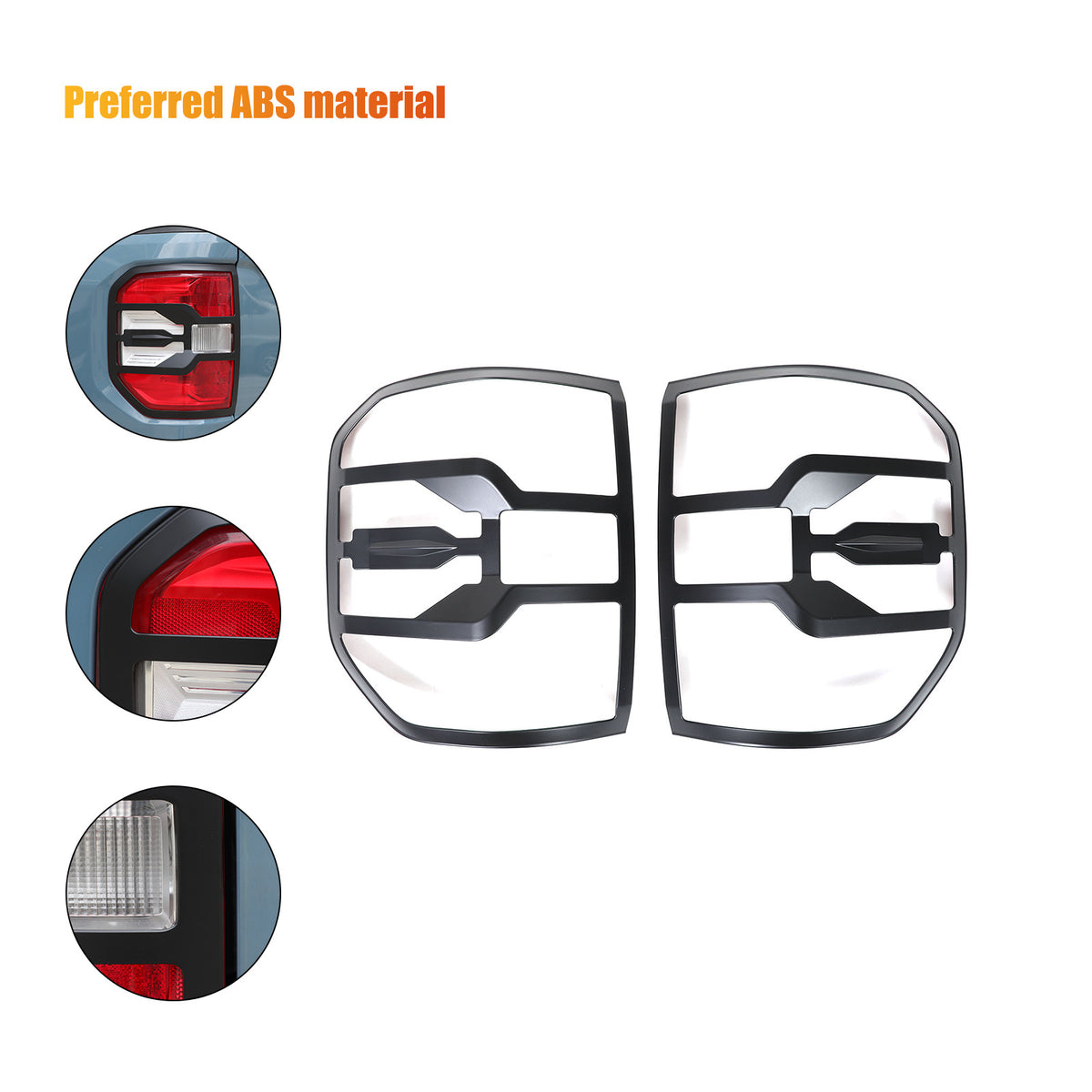 Matte Black Rear Taillight Trim Cover Bezel For Ford Maverick 2022-2024 US 5