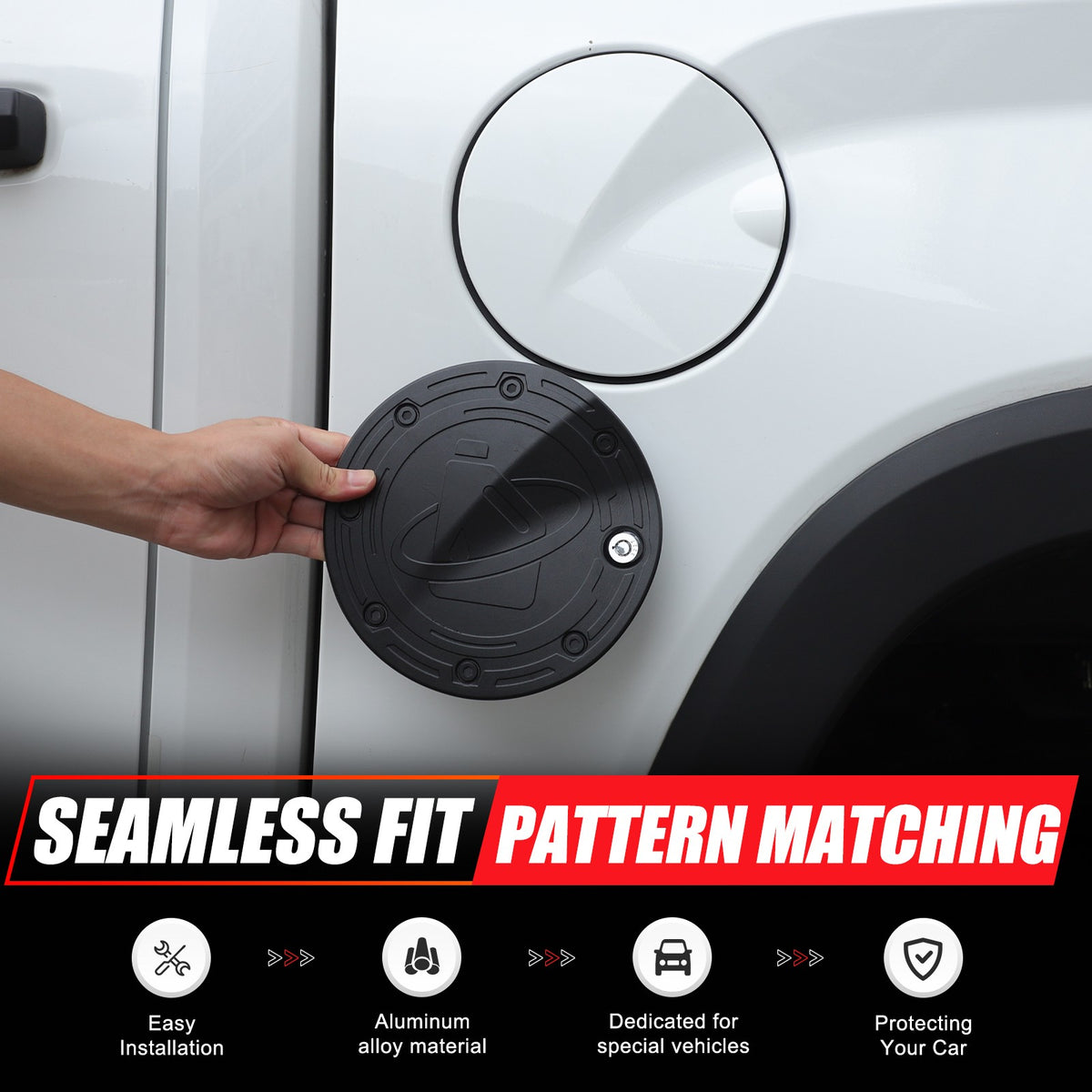 Steel Locking Fuel Door Black Gas Tank Cap Cover Lock Key For Toyota Tundra 22+ 7