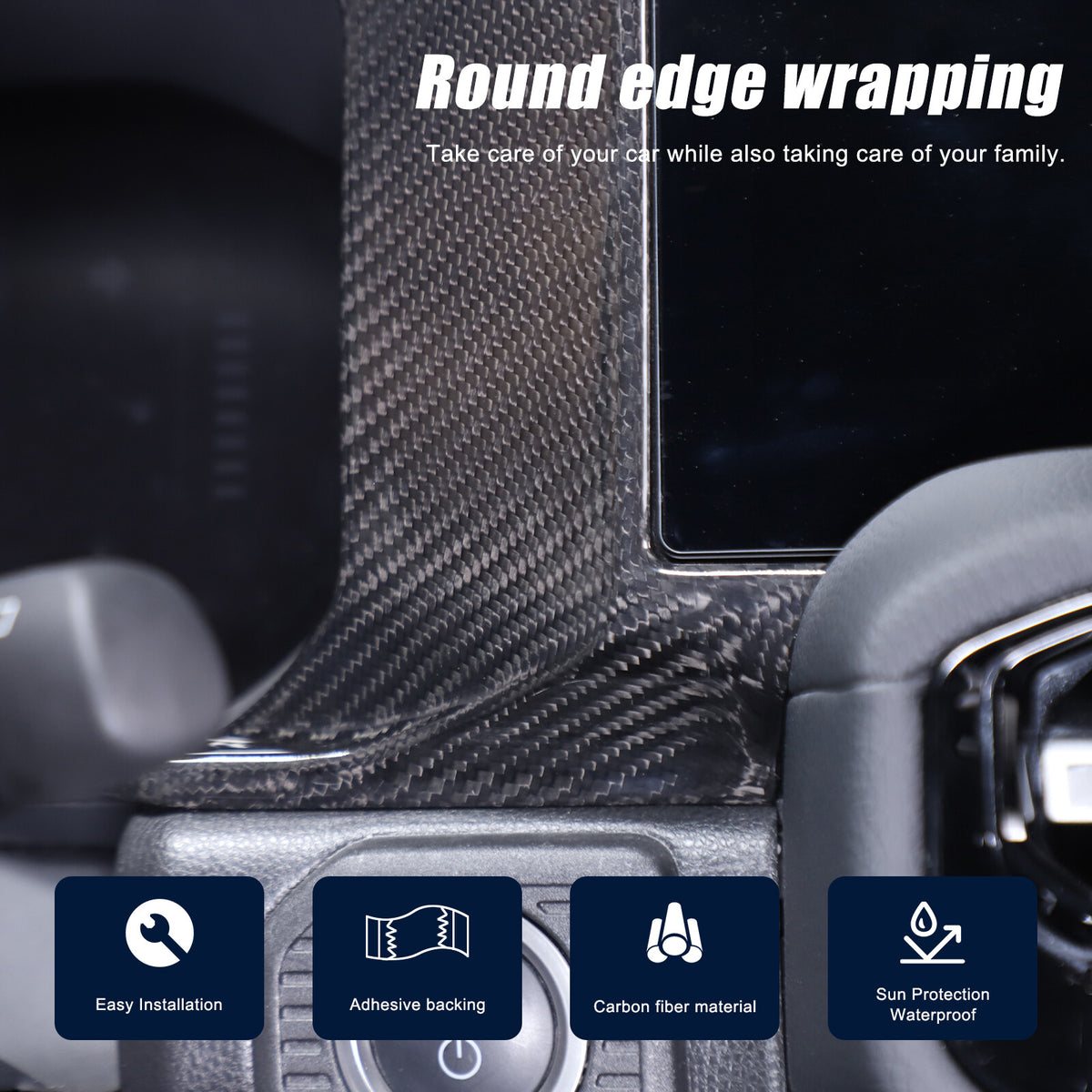 Real Carbon Fiber Dashboard Instrument Trim For Land Cruiser Prado LC250 24+ 8