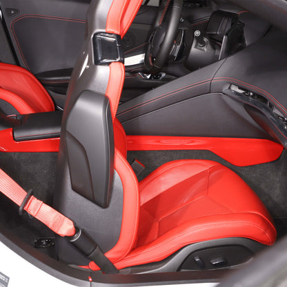 Red Full Interior Set Dash Panel Decor Cover Trim Kit For Corvette C8 2020-25 - Variants 1-5 85
