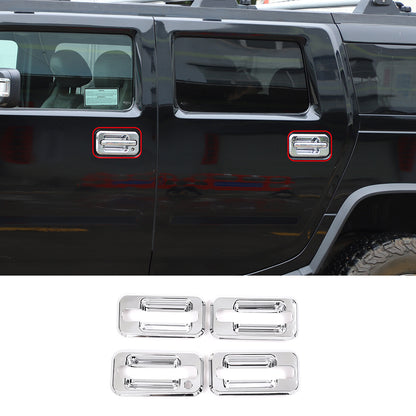 16pcs Chrome Cover Trim Door Handle Mirror Hood Vent Kit For Hummer H2 2003-09 2