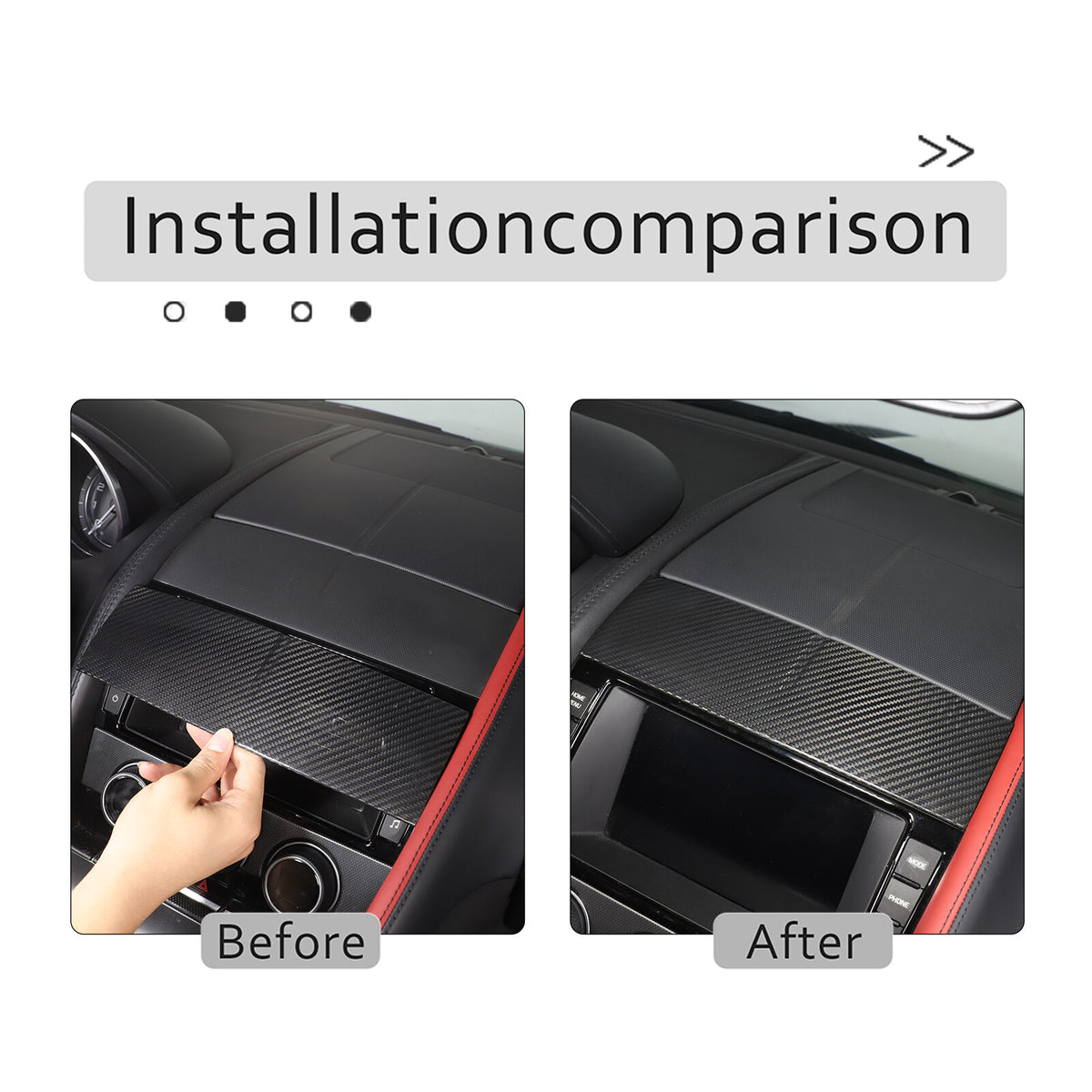 Real Carbon fiber Navigation screen upper cover Trim For Jaguar F-TYPE 2013-22 8