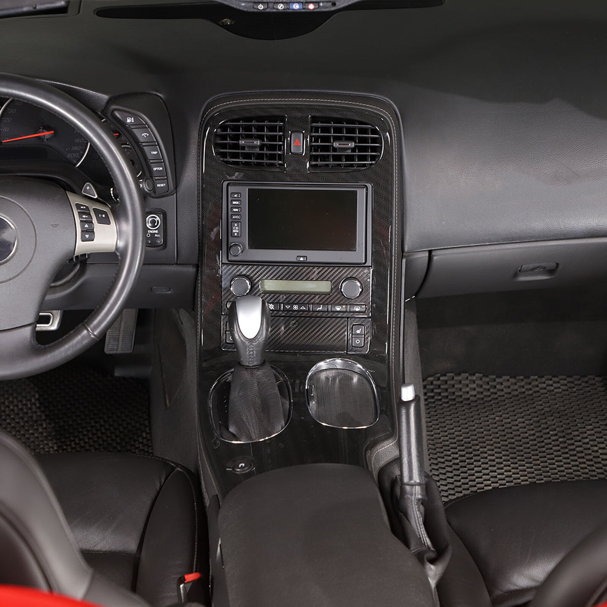 Real Carbon Fiber Center Console Air Conditioner Trim For Corvette C6 2005-13 18
