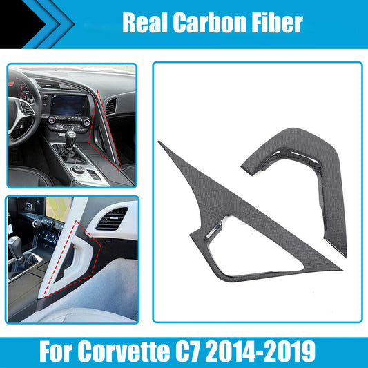 Hoenycomb Carbon Fiber Passenger Center Grab Handle Trim For Corvette C7 14-19 1