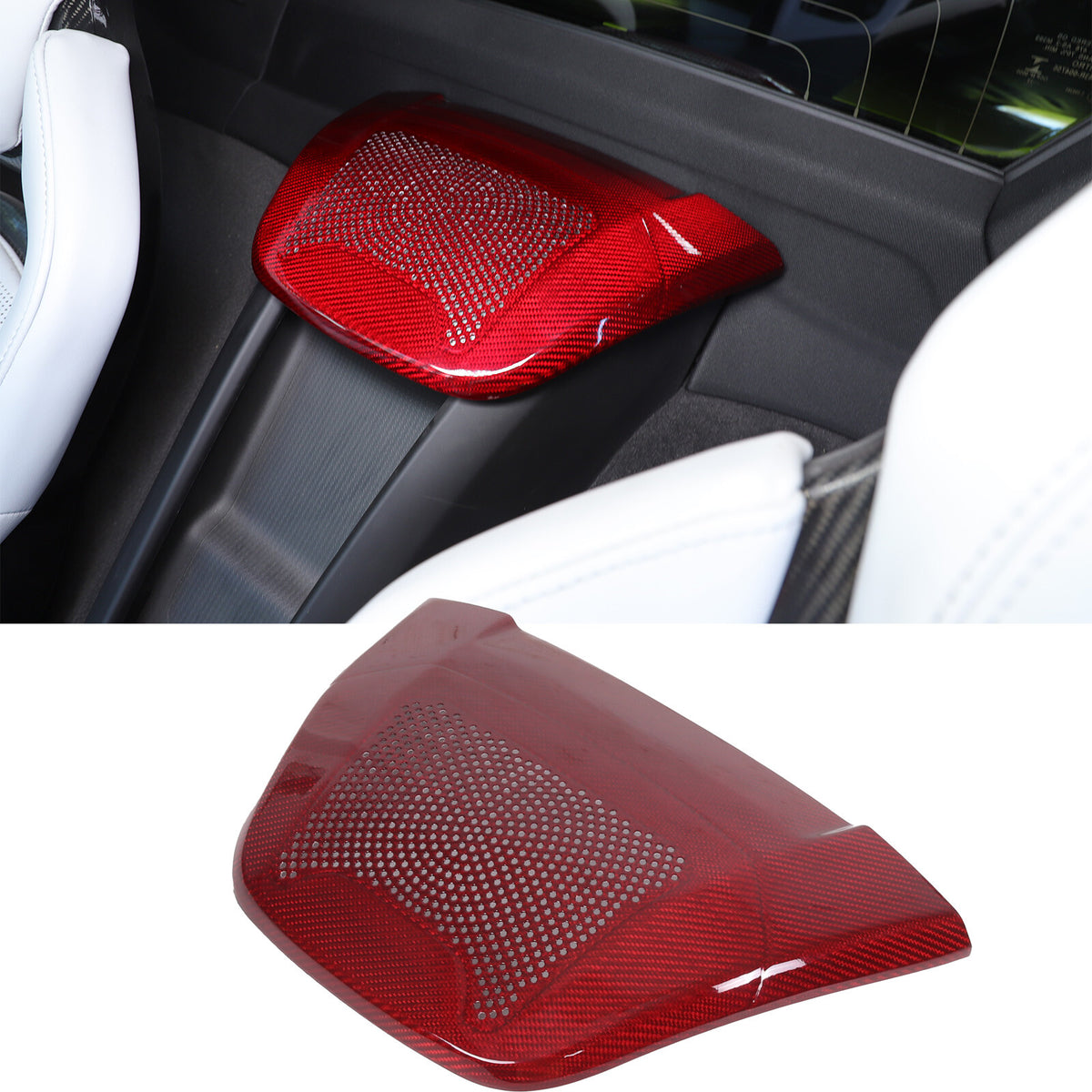 Red Real Carbon Fiber Full Interior Set Decor Trim Kit for Corvette C8 20-25 157