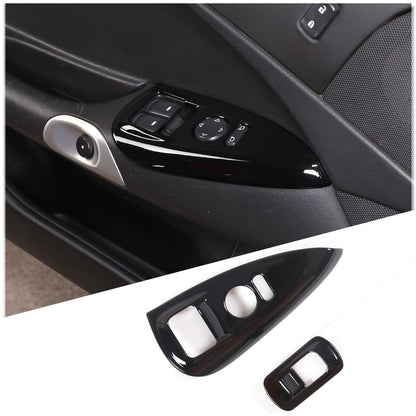 Glossy Black ABS Window Lift Button Trim Frame Cover Set For Corvette C6 2005-13 8