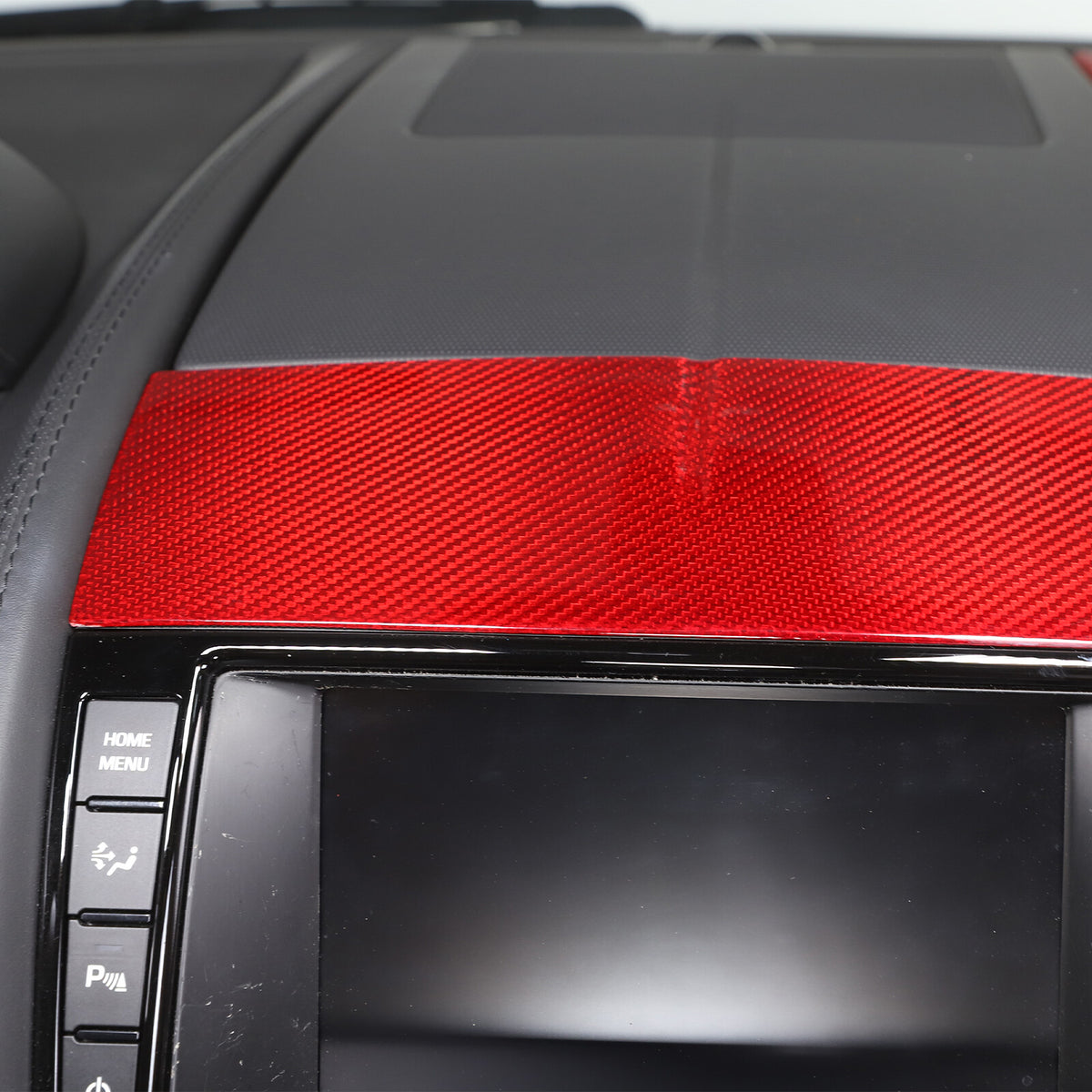 Red Carbon Fiber Console Navigation Upper Panel Cover Trim For Jaguar F-TYPE 13+ 12