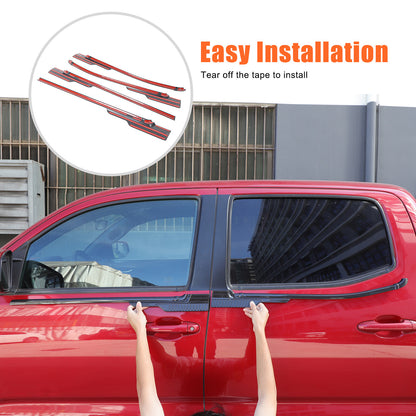 ABS Carbon Exterior Window Bottom Sill Trim Strip For Toyota Tacoma 2015-2022 US 17