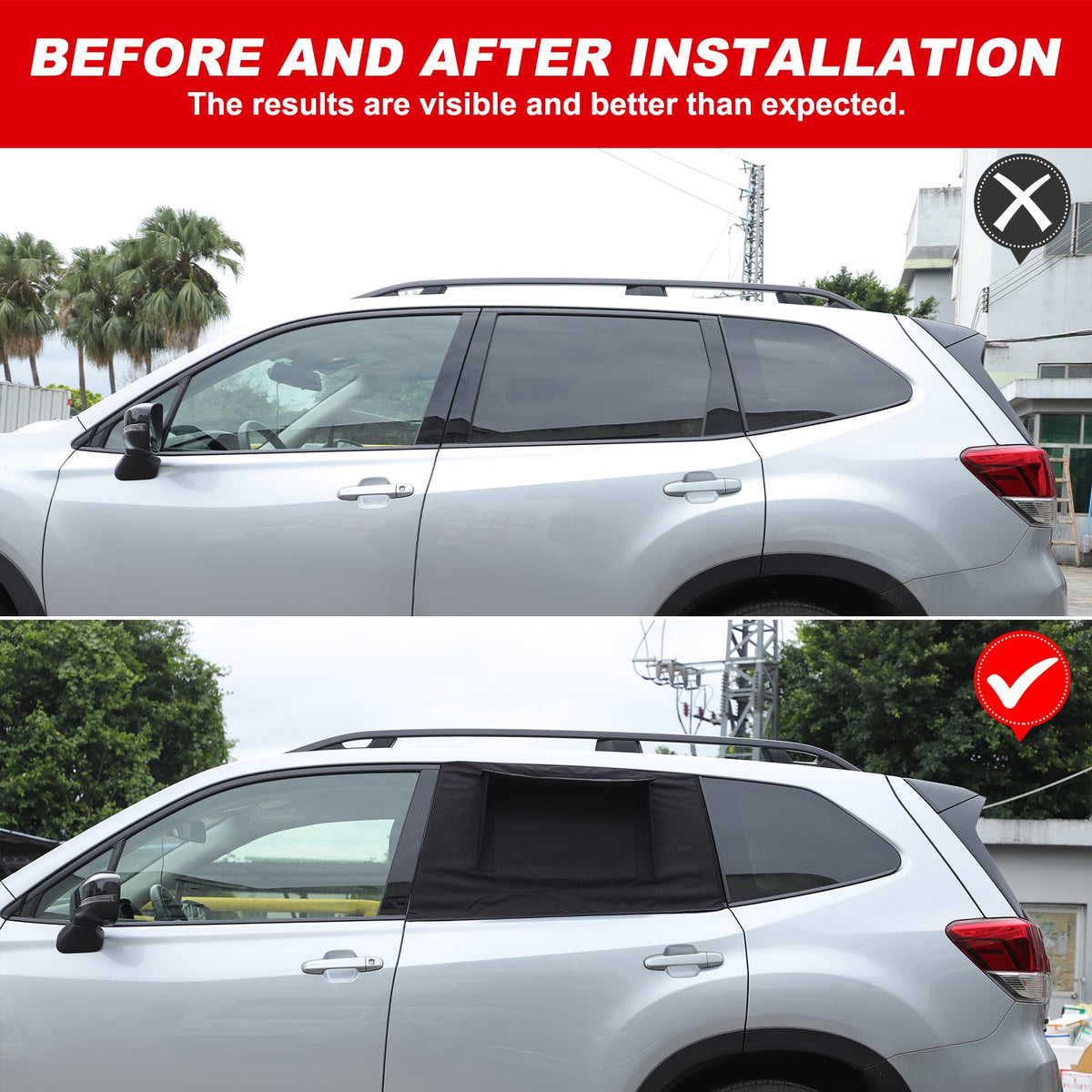 Rear Window Sunshade Visor For Subaru Forester SK 2019-2024 US 20