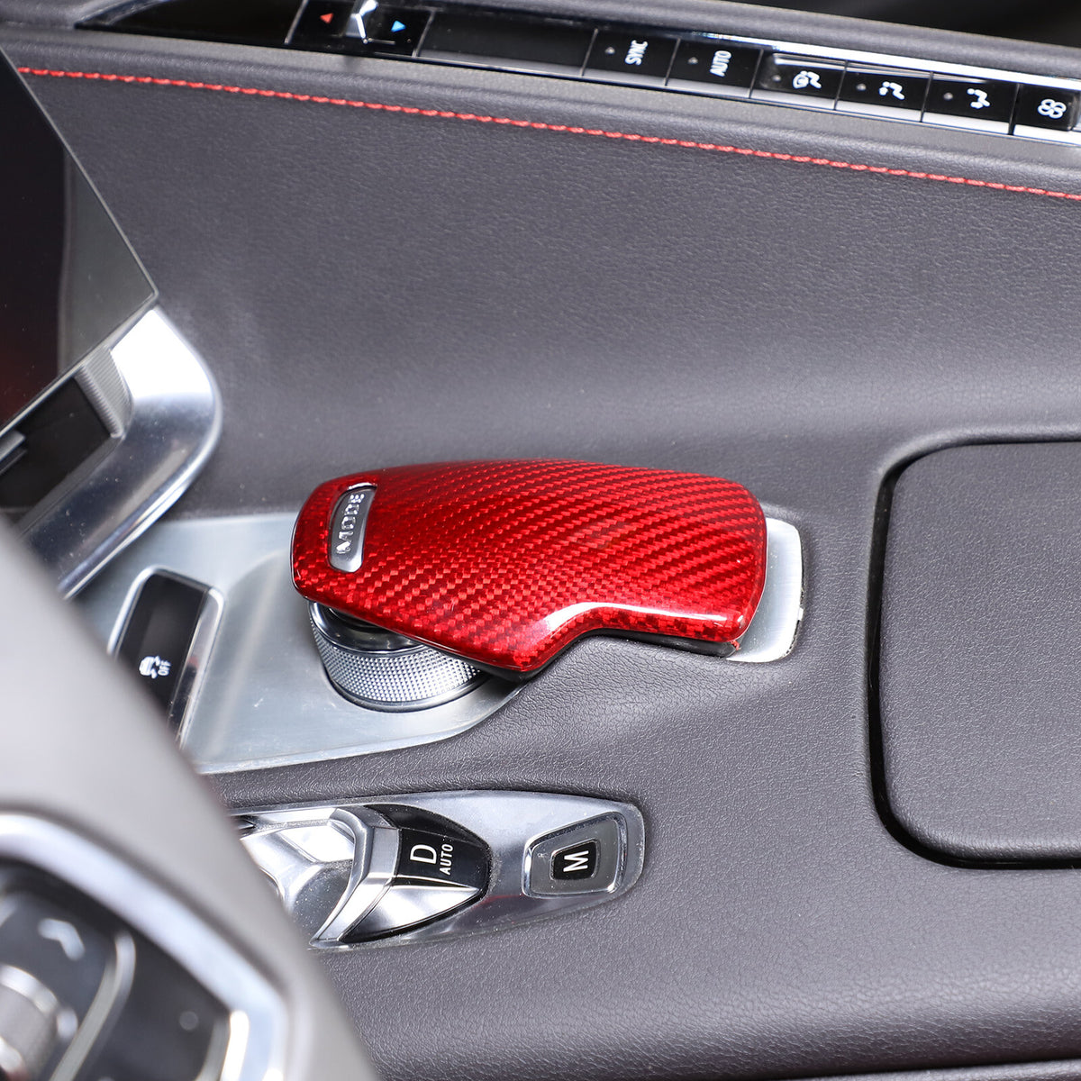 Red Real Carbon Fiber Full Interior Set Decor Trim Kit for Corvette C8 20-25 52