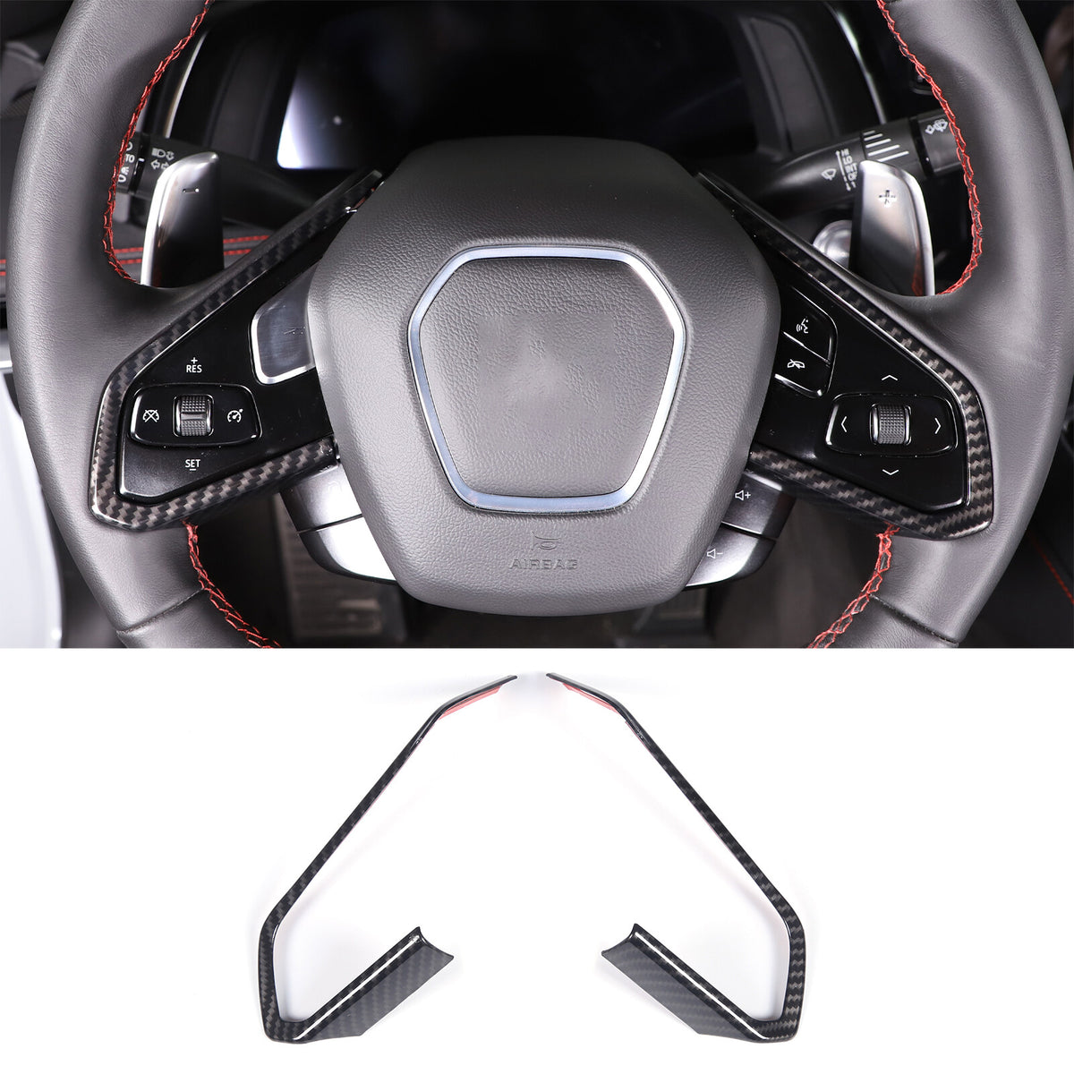 Carbon Fiber ABS Center Console Trim Cover Trim Set For Corvette C8 2020-2026 17