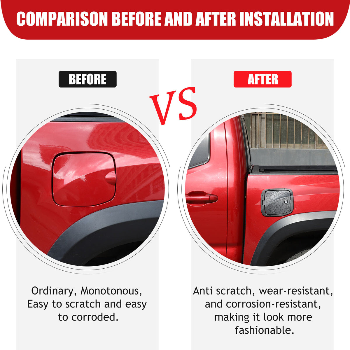 Door Fuel Tank Cover With Lock Gas Cap Tank Trim For Toyota Tacoma 2016-23 19
