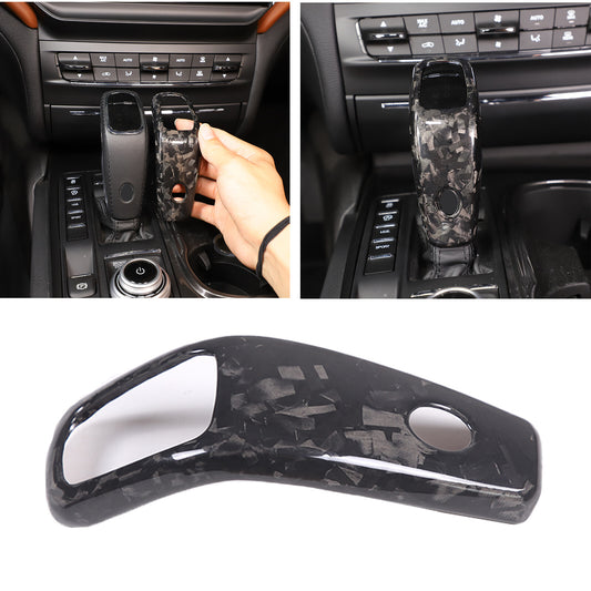 Forged Carbon Fiber Gear Shift Knob Trim Cover For Maserati Ghibli/Levante 19+ 1