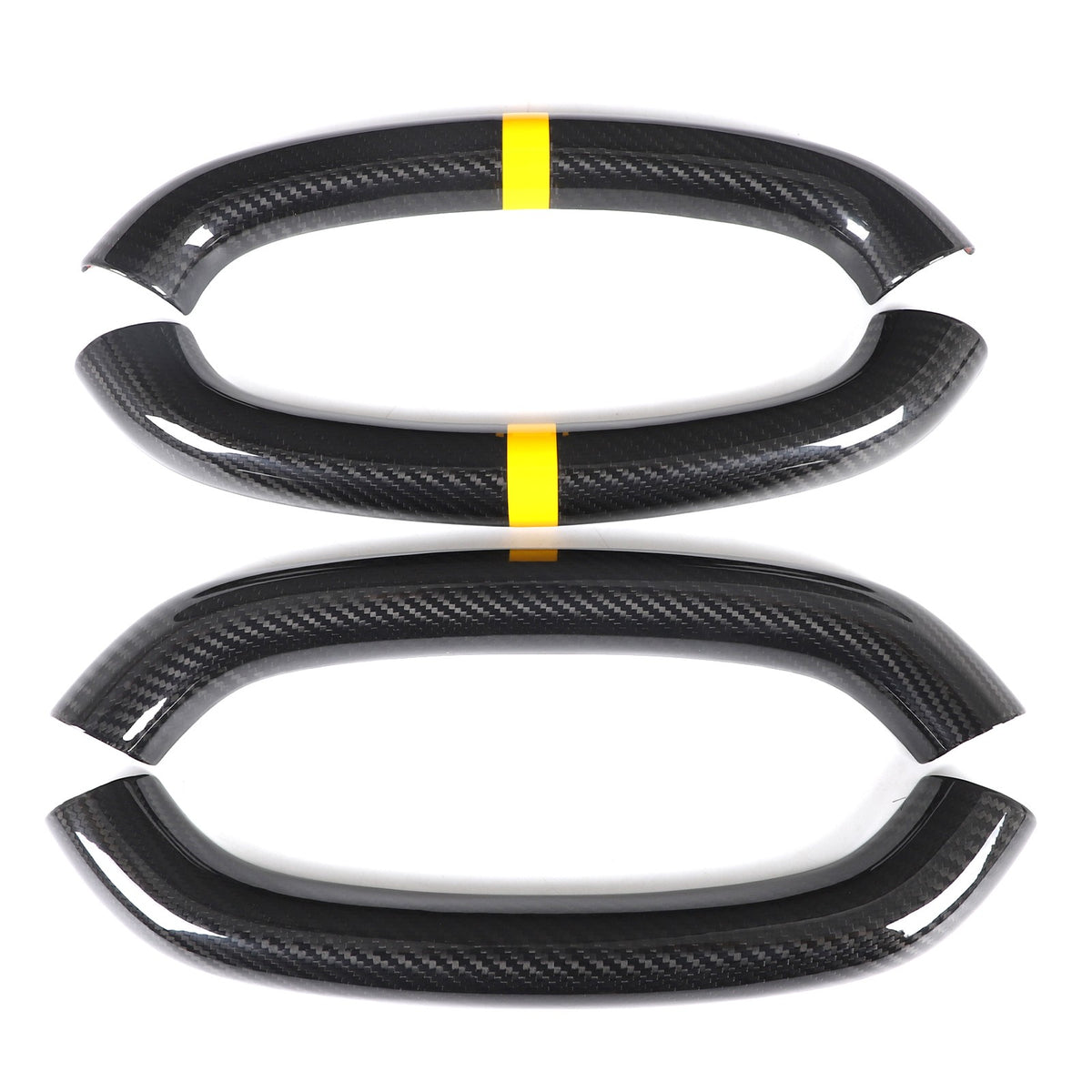 Yellow Top Real Carbon Fiber Steering Wheel Cover Trim For Corvette C8 20+ 18