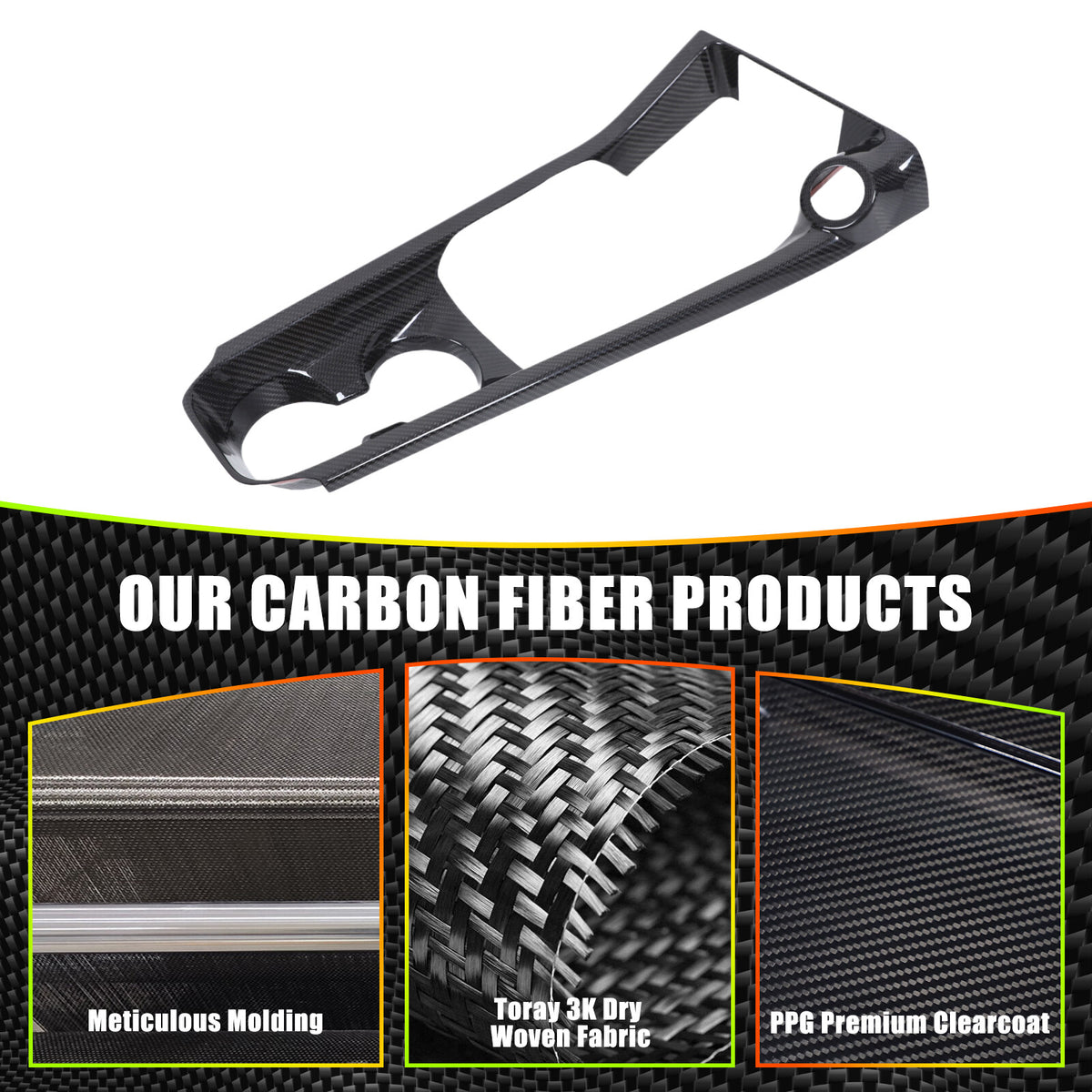 Real Dry Carbon Fiber Interior Center Console trim Kit For Alfa Romeo Tonale 23+ - Variants 1-5 17