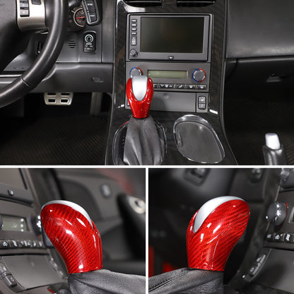 Red Real Carbon Fiber Center Gear Shift Knob Trim Cover For Corvette C6 2005-13 6