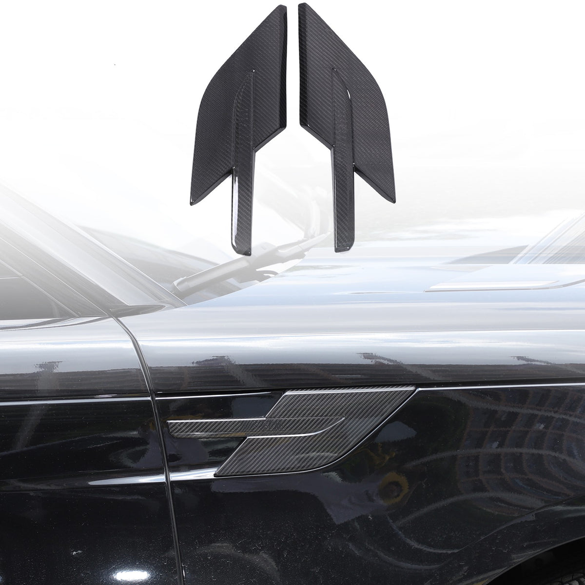 Real Carbon Fiber Hood Side Trim Cover Set for LR Range Rover Sport L461 2023+ 24