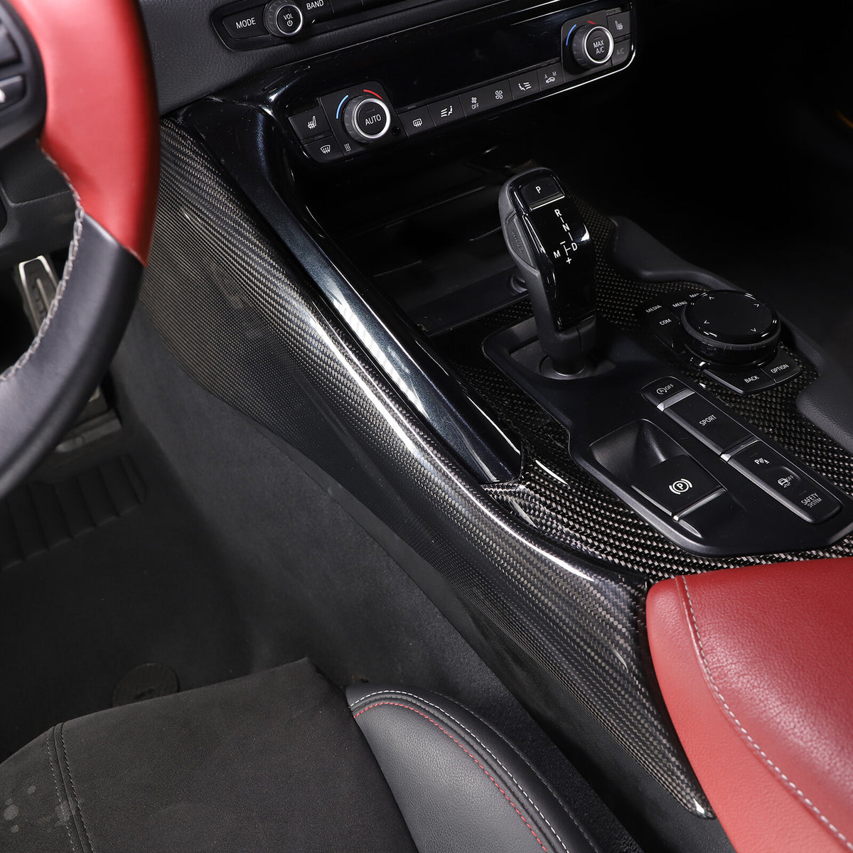 Real Carbon Fiber Center Console Left Side Panel Trim Cover FOR Supra 2019-2024 5