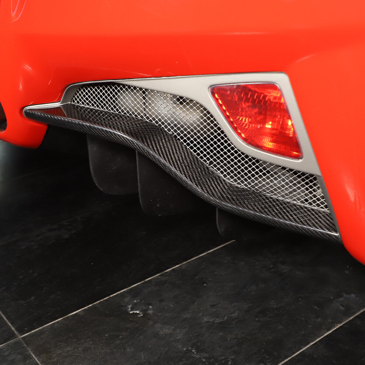 Real Dry Carbon Fiber Rear Bumper Fog Lamp Trim Fit for Ferrari 458 2011-16 8