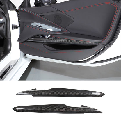 Real Carbon fiber Interior Inner Door Panel Cover Trim for Corvette C8 20-26 US 6