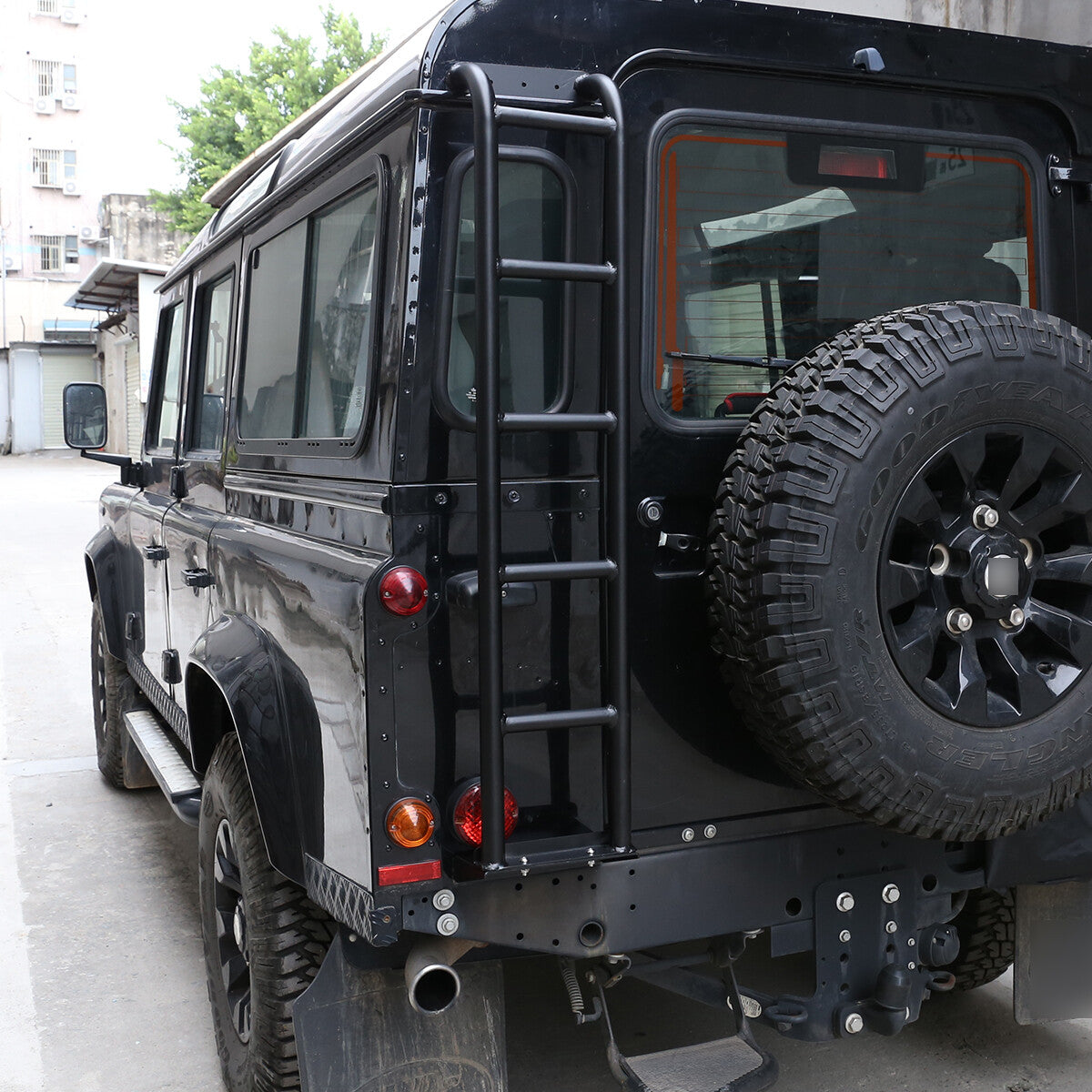 Rear Roof Rack Access Ladder Expedition Black For Land Rover Defender 2004-19 7