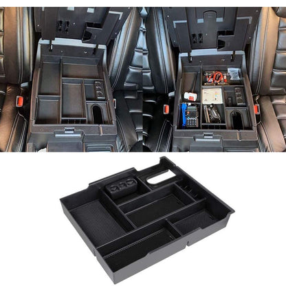 Black ABS Center Armrest Divider Storage Box For Toyota Tundra 2007-2021 3