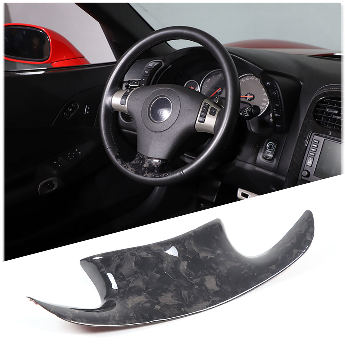 Forged Real Carbon Fiber Full Interior Set Decor Cover Trim Kit for Corvette C6 63
