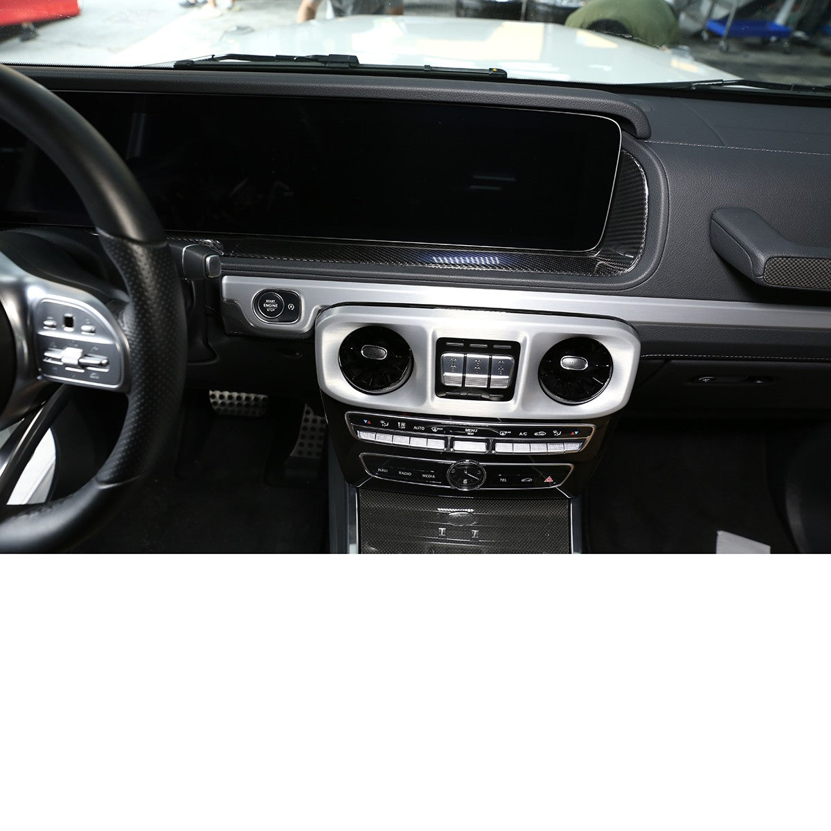 Carbon Fiber Dashboard Display Panel Trim For Mercedes Benz G Class W463 2019-20 16