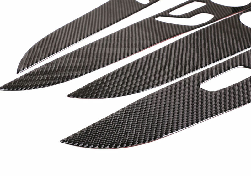 Fit For Benz C-Class 2015-2021 Real Carbon Fiber Interior Door Panel Cover Trim 10