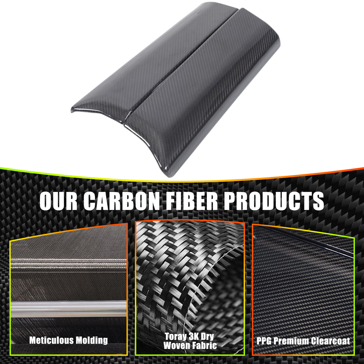 Real Carbon Fiber Center Console Armrest Box Cover Trim For BMW 5 Series G60 24+ 14