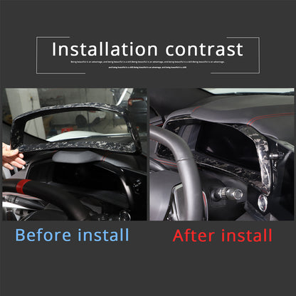 Forged Carbon Fiber Dashboard Speedmeter Panel Trim Cover For C8 Corvette 20-25 5