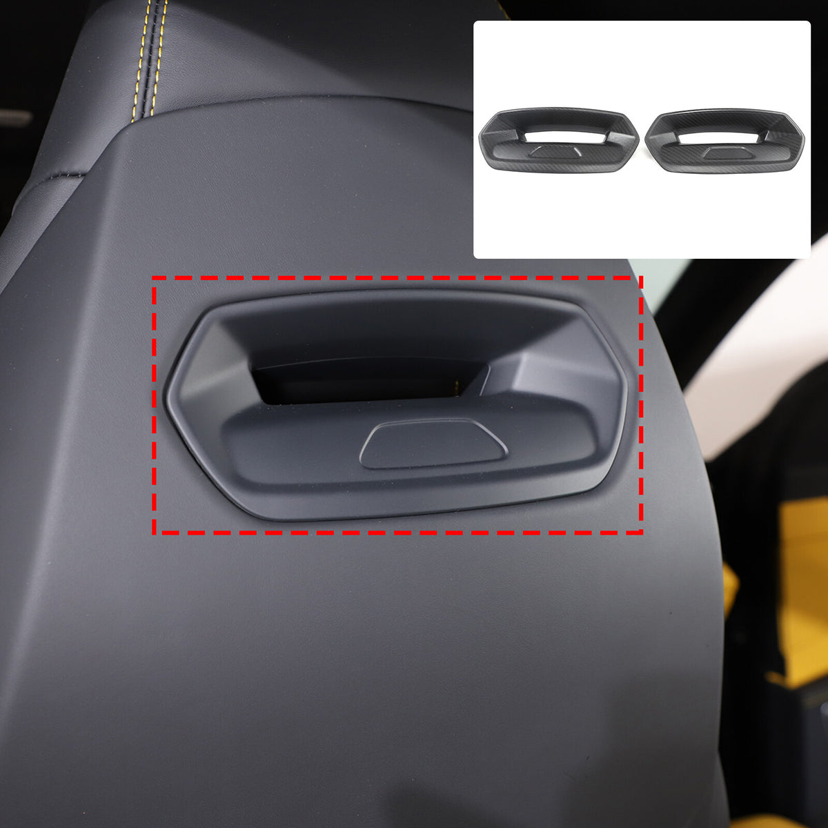 Matte Real Carbon Fiber Seat Headrest Rear Trim For Lamborghini URUS 2018-2023 3