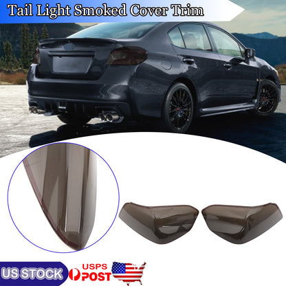 Black Smoked Taillight Lens Trim For Subaru WRX STI 2015-2021 2