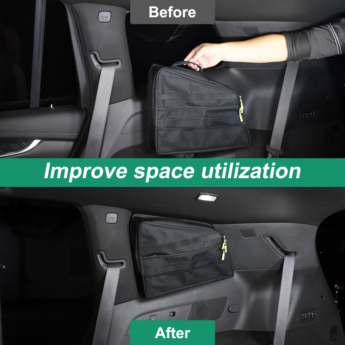 Rear Trunk Left Side Window Storage Bag Organizer For Cadillac XT6 20-24 5