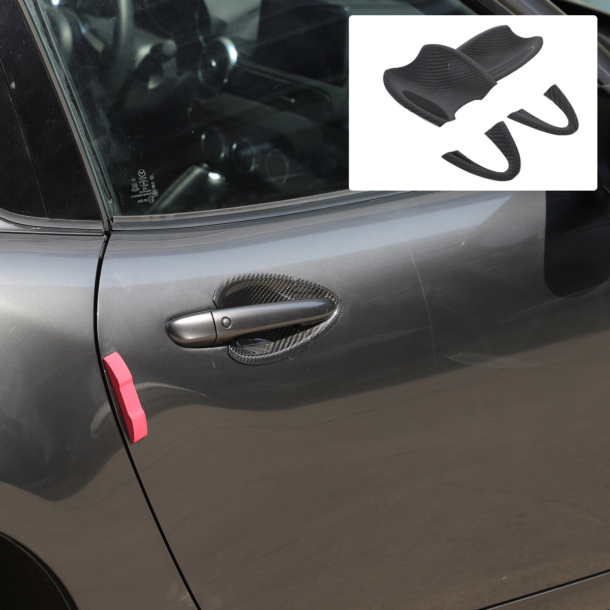 Real Carbon Fiber Exterior Outer Door Bowl Trim For Mazda MX-5 Miata 2016-2025 21