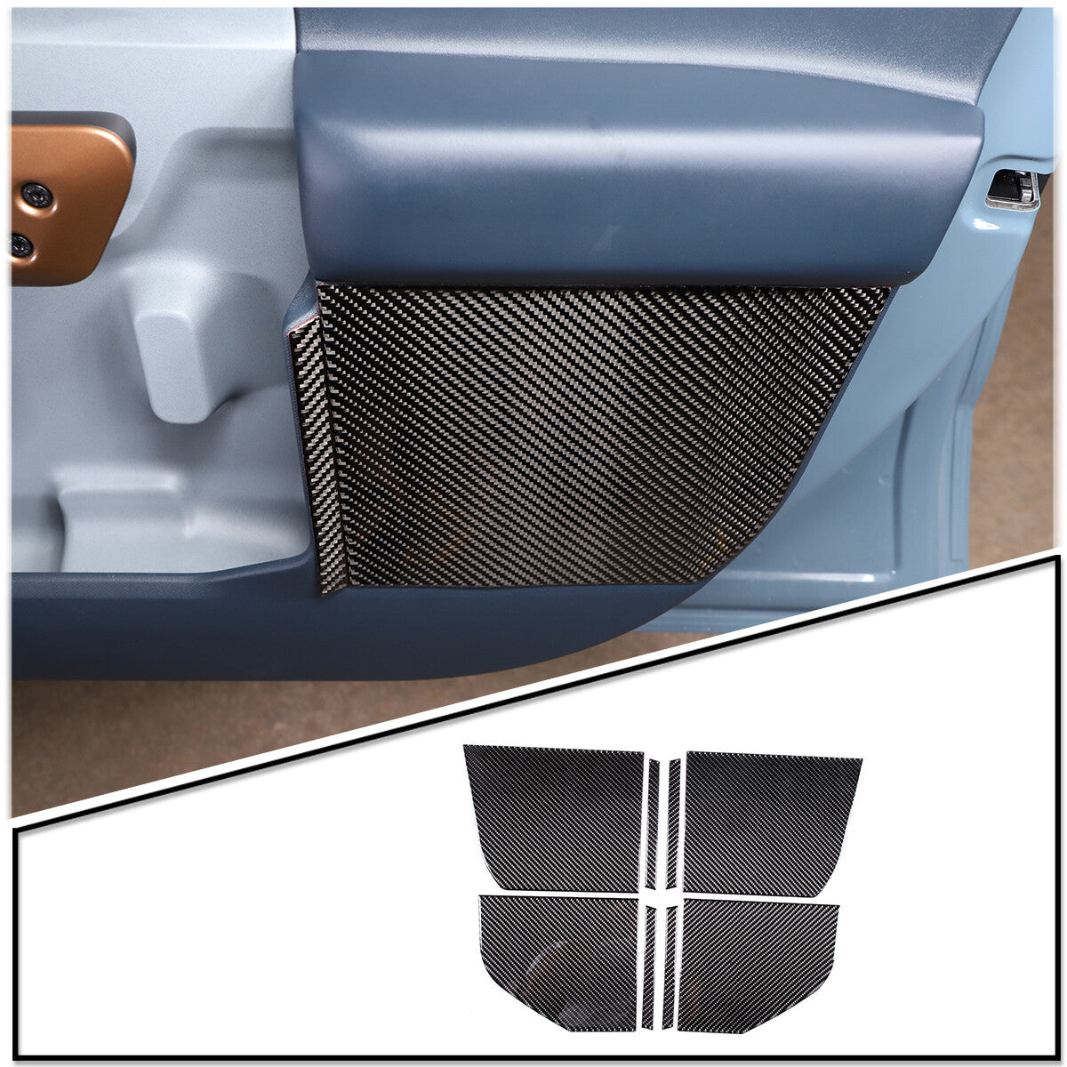 Soft Carbon Fiber Inner Door Anti-Kick Panel Cover Trim For Ford Maverick 2022+ 2