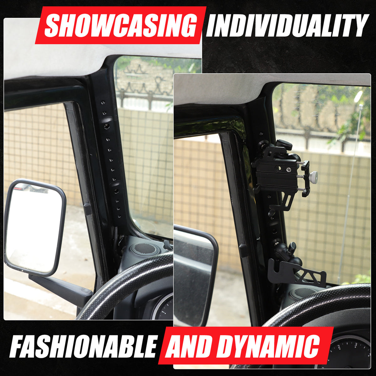 Black A-Pillar Phone Holder Stand Base Braket Part For LR Defender 2004-2018 12