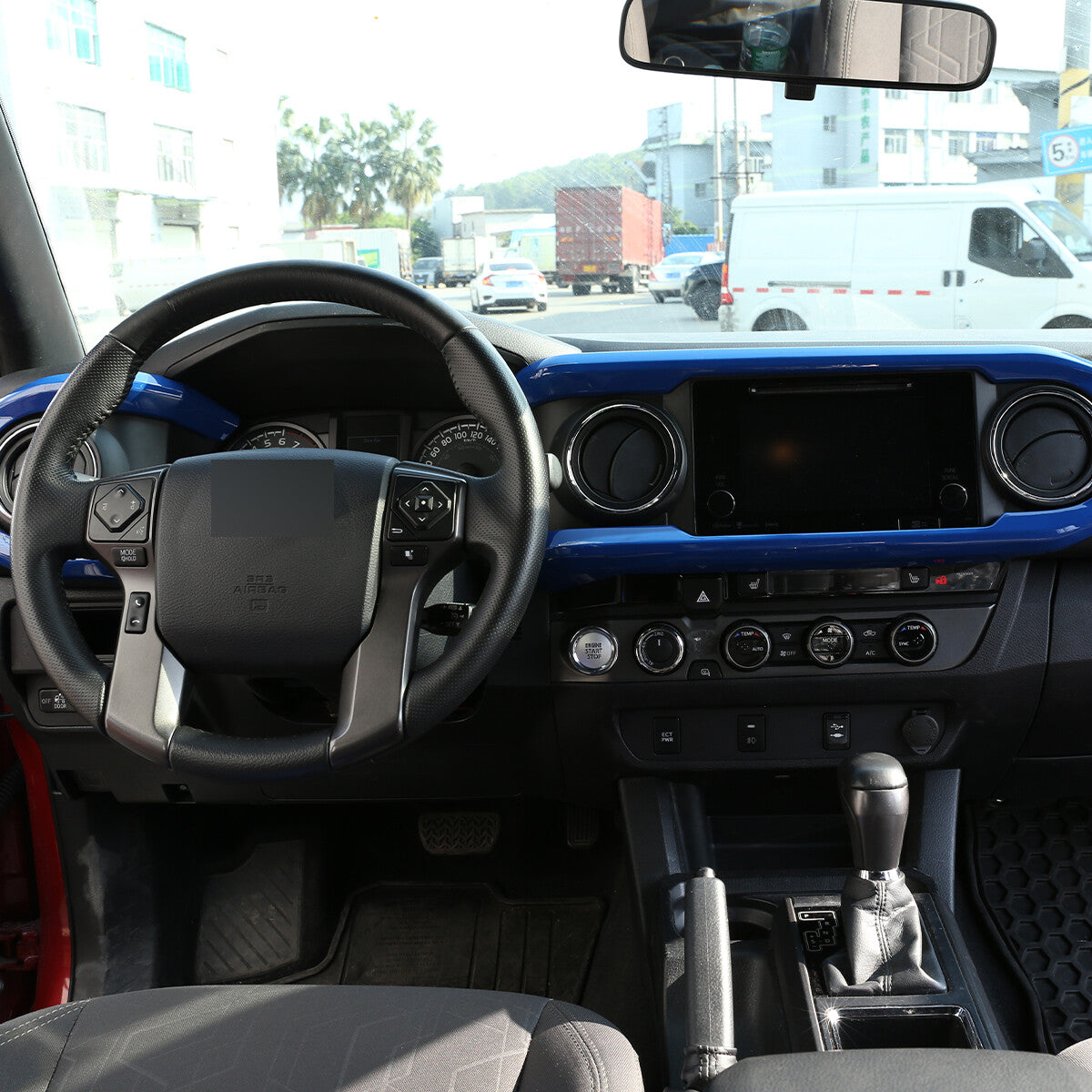 Blue ABS Dashboard Decoration U Shape Trim For Toyota Tacoma 2016-2023 US 11