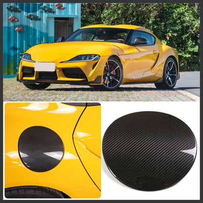 Real Carbon Fiber Door Fuel Tank Gas Filler Cap Cover For Toyota Supra A90 2019+ 10